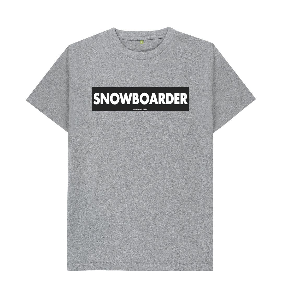 Athletic Grey Men's Snowboarder Censor Bar Organic Tee