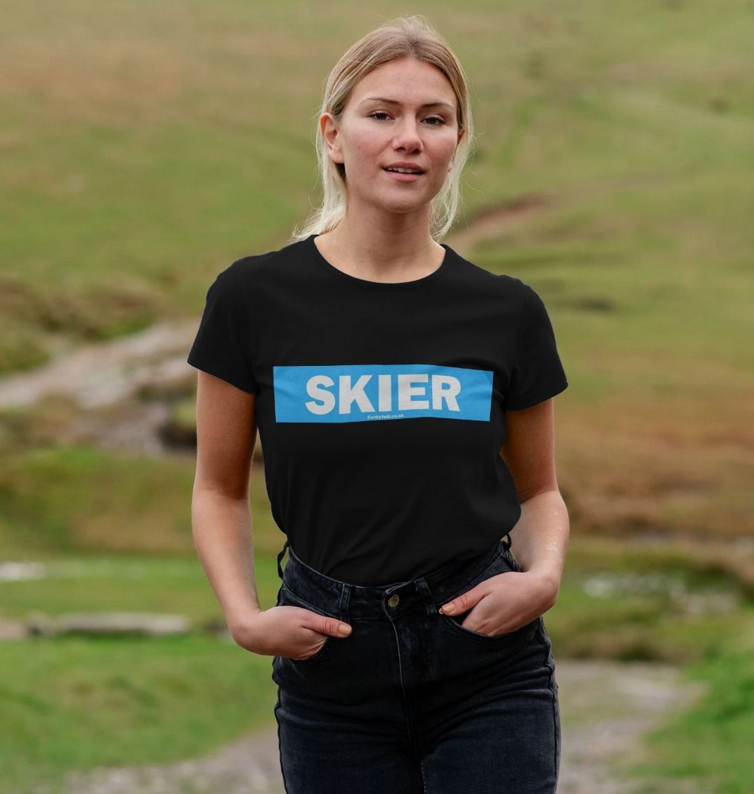 Women's Skier Censor Bar Organic Tee