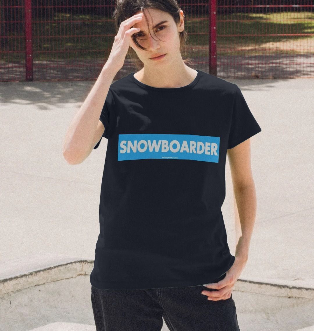 Women's Snowboarder Censor Bar Organic Tee