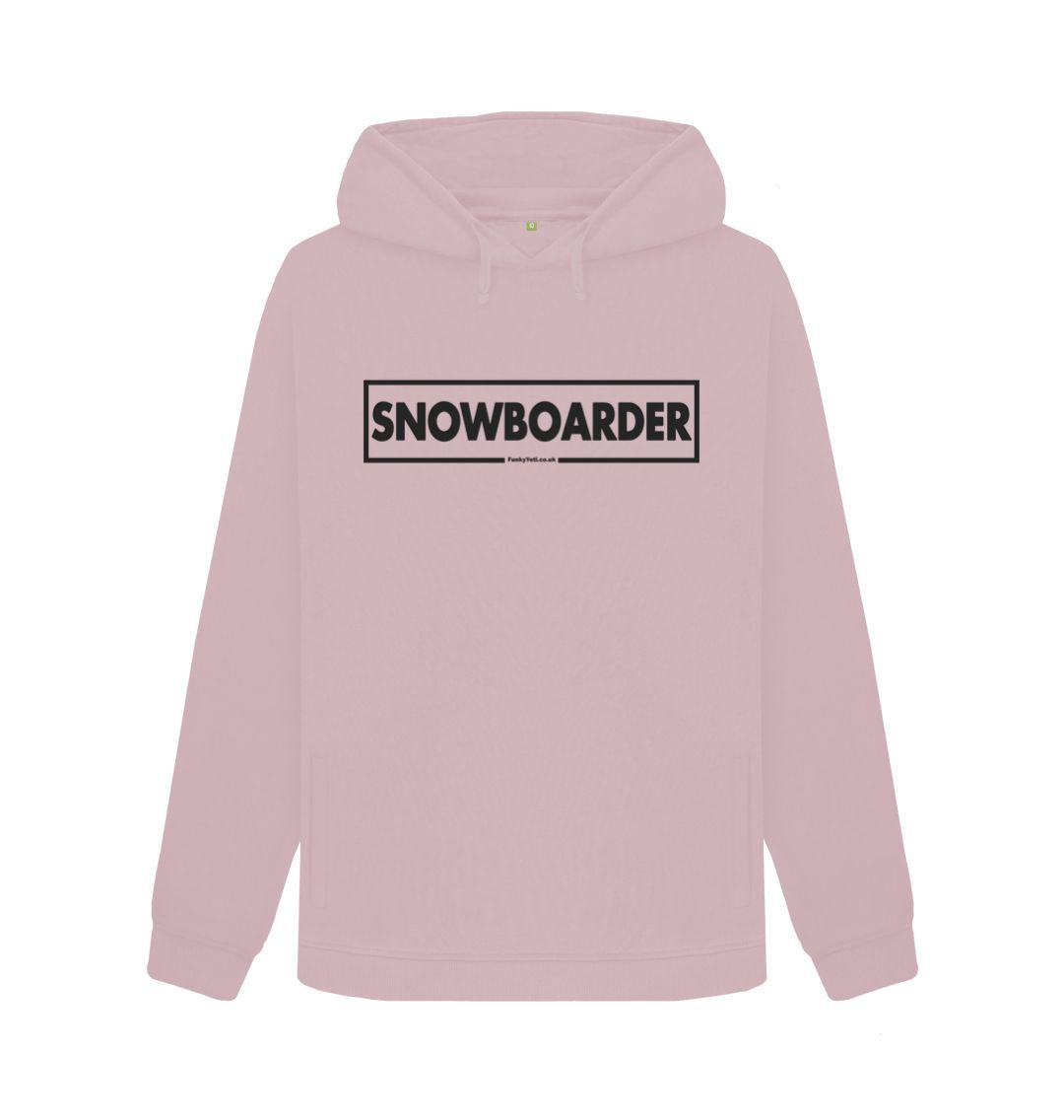 Mauve Women's Snowboarder Censor Bar Organic Pullover Hoodie - Black Outline