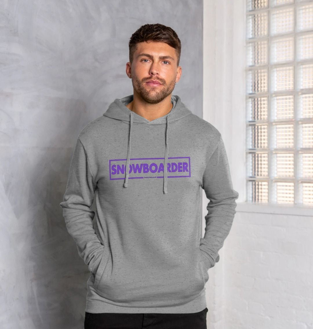 Men's Snowboarder Censor Bar Organic Pullover Hoodie