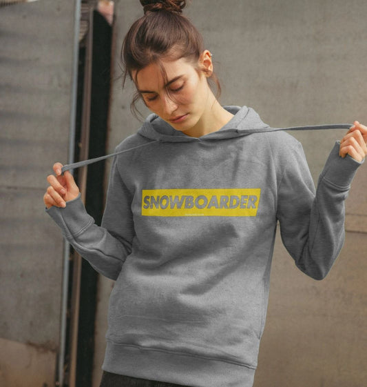 Women's Snowboarder Censor Bar Organic Pullover Hoodie