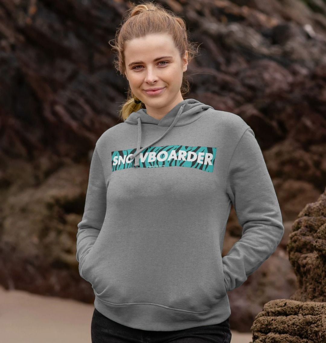 Women's Snowboarder Censor Bar Organic Pullover Hoodie