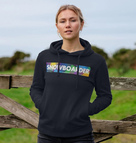 Women's Snowboarder Censor Bar Organic Pullover Hoodie