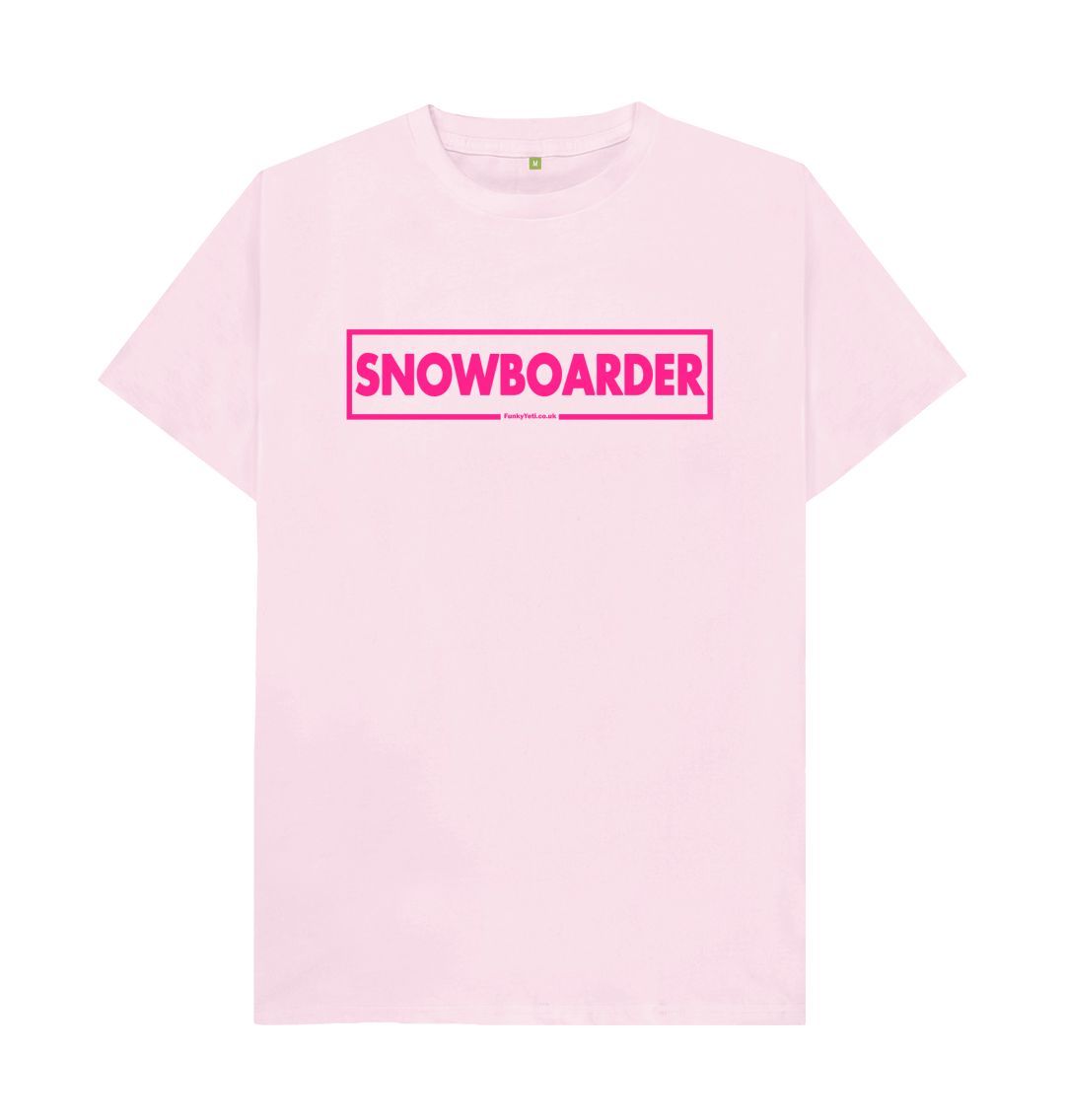 Pink Men's Snowboarder Censor Bar Organic Tee - Pink Outine
