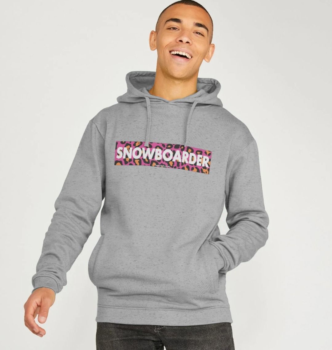Men's Snowboarder Censor Bar Organic Pullover Hoodie
