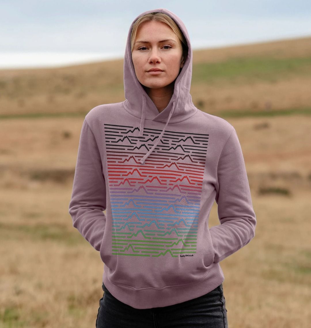 Women's Mountain Range Organic Pullover Hoodie - Piste Colours