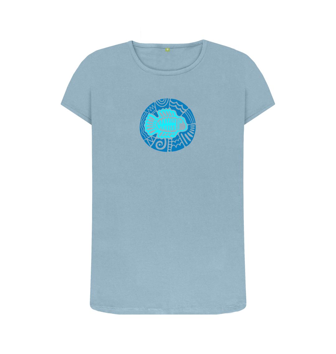 Stone Blue Women's Bluefish Organic Tee