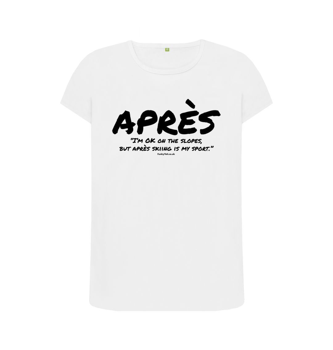 White Women's Apres Ski Organic Tee - Black