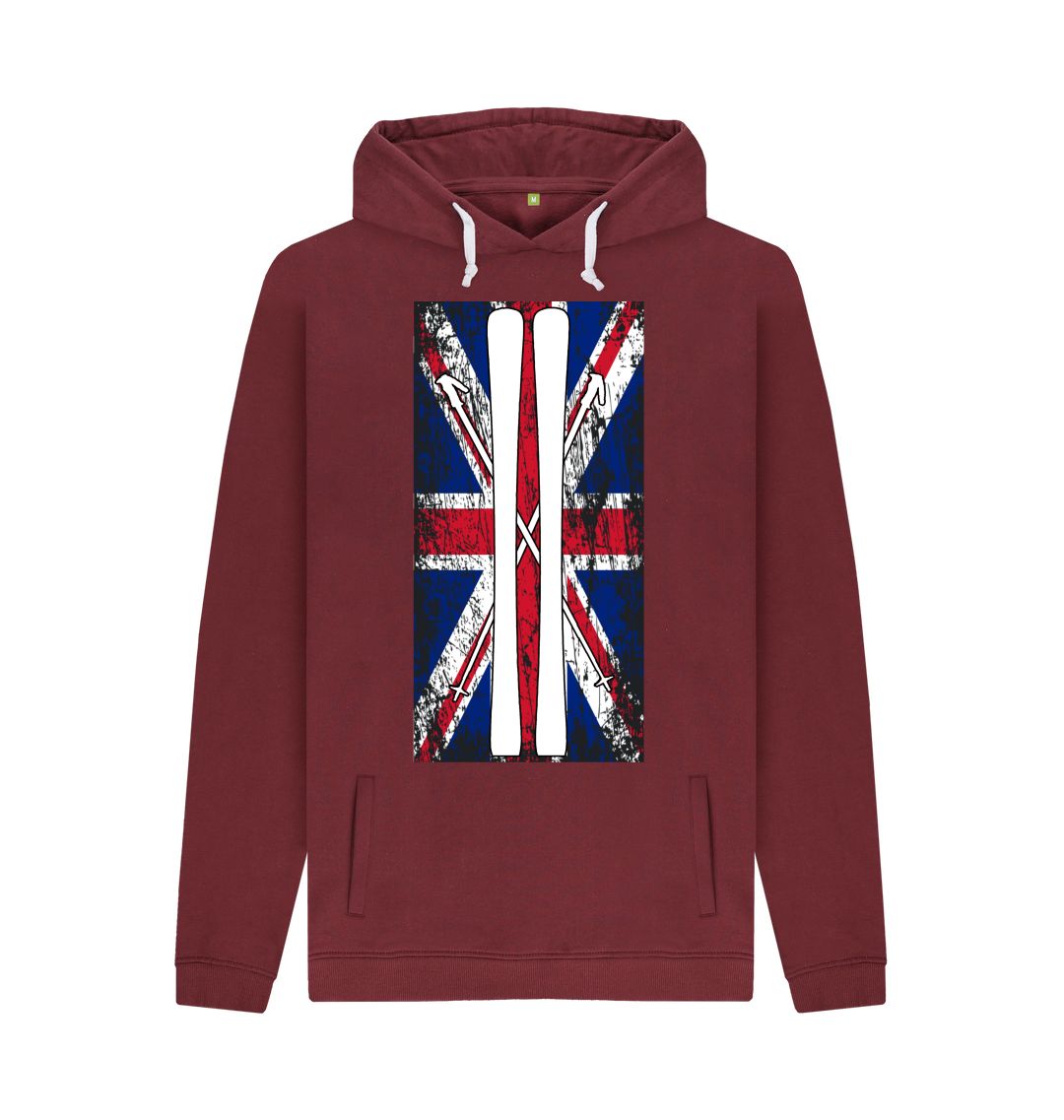 Red Wine Funky Yeti Men's Pullover Hoodie - Ski Flag