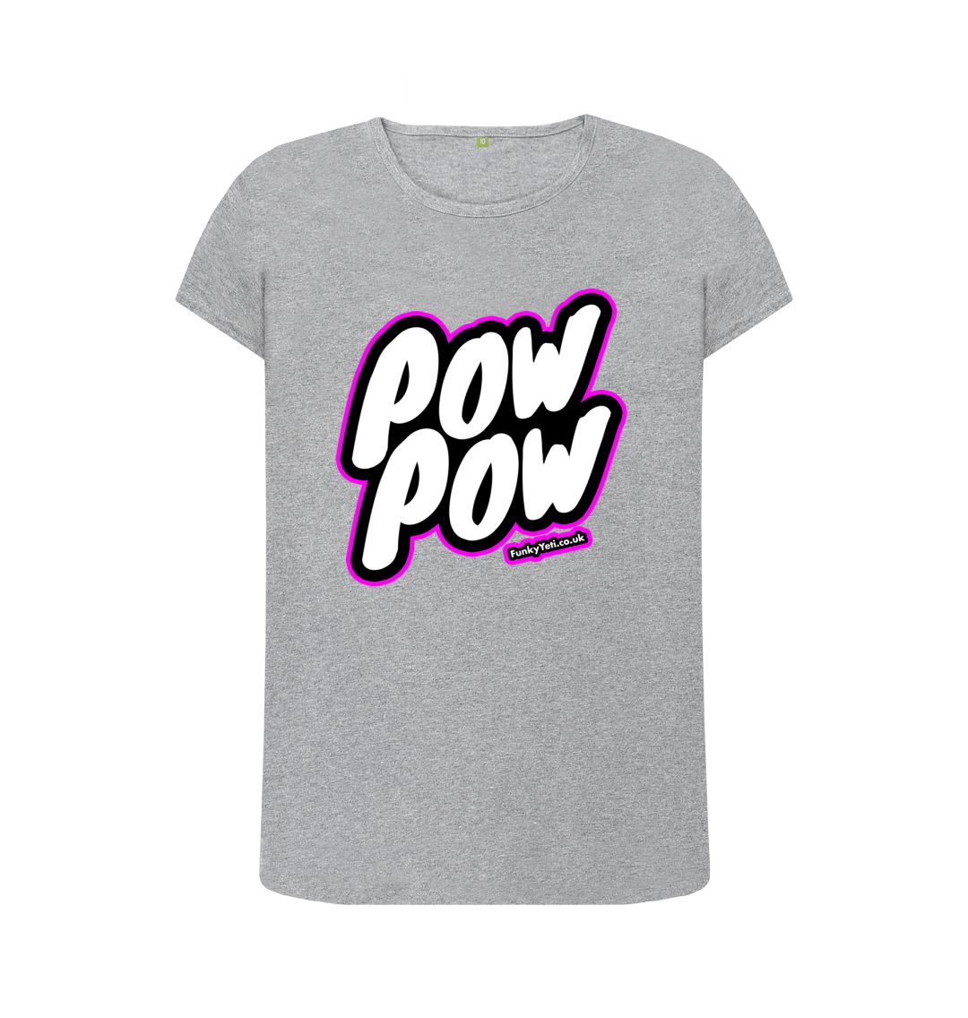 Athletic Grey Women's Pow Pow Organic Tee - Hot Pink