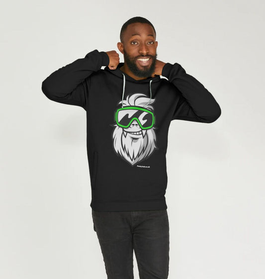 Men's Black Big Yeti Organic Cotton Pullover Hoodie