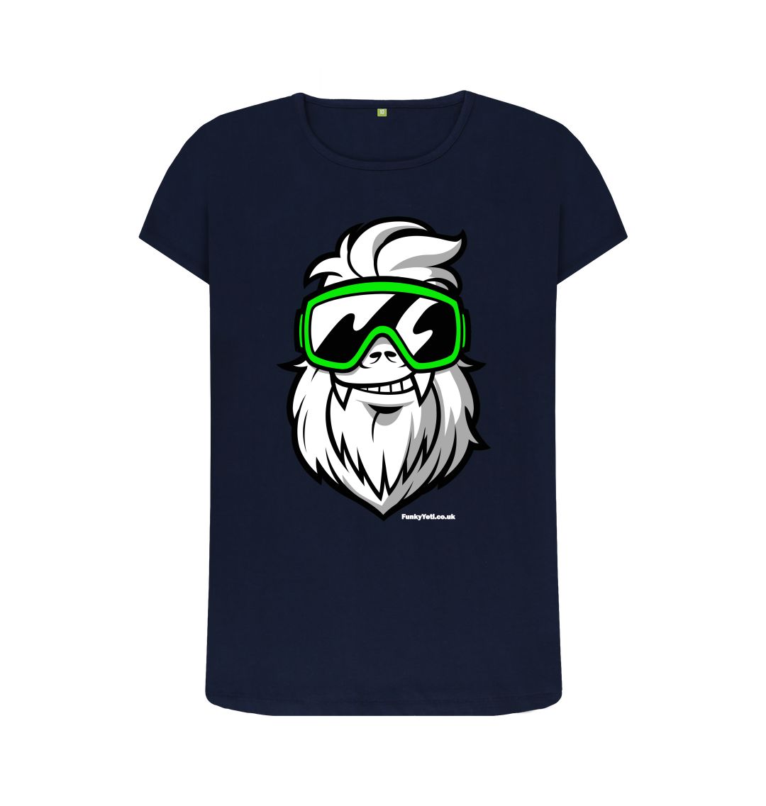 Navy Blue Funky Yeti Women's Tee - Big Yeti