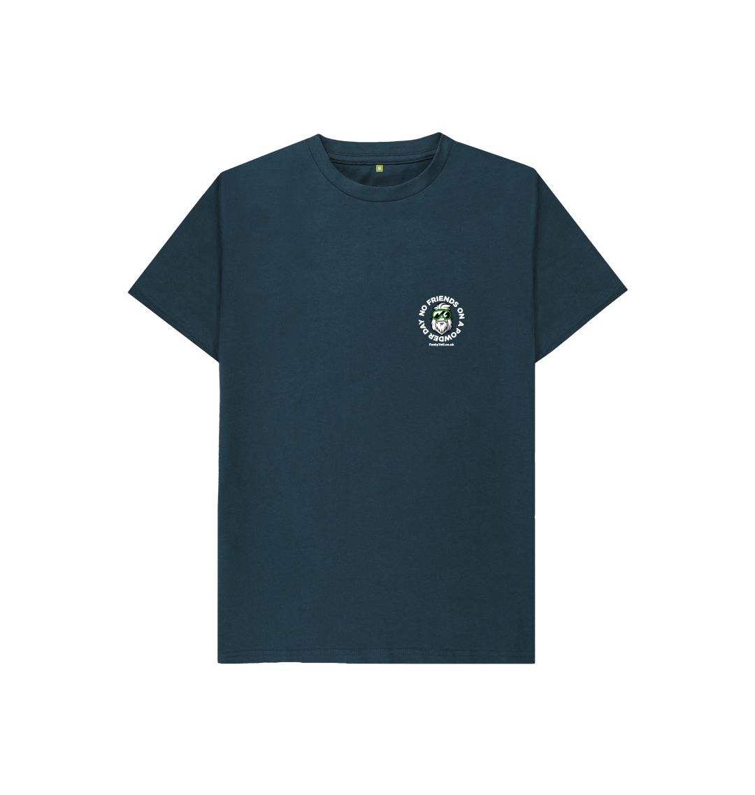 Denim Blue Funky Yeti Kids Tee - No Friends On A Powder Day