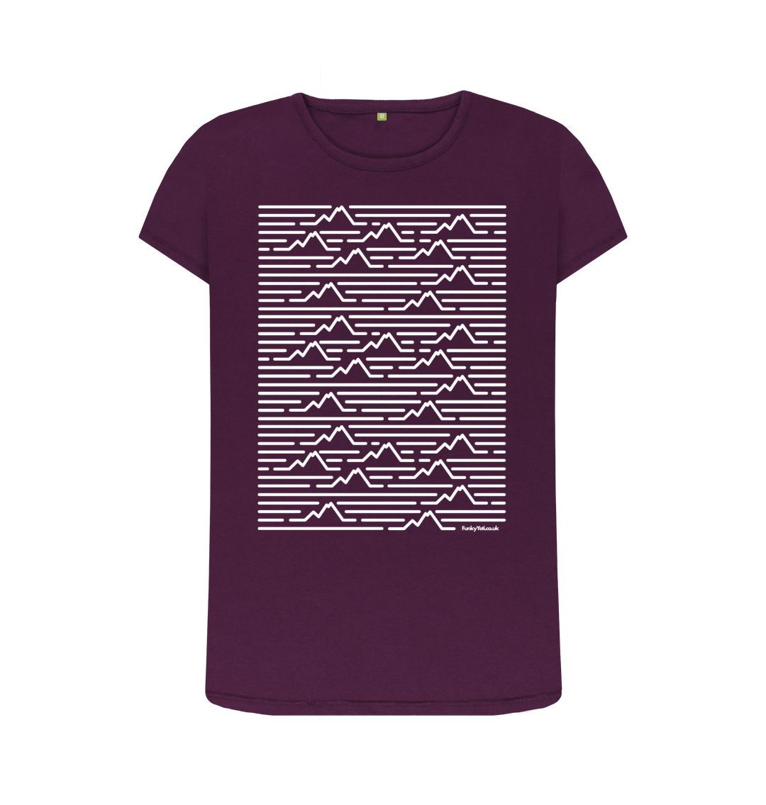 Purple Women's Mountain Range Organic Tee - White
