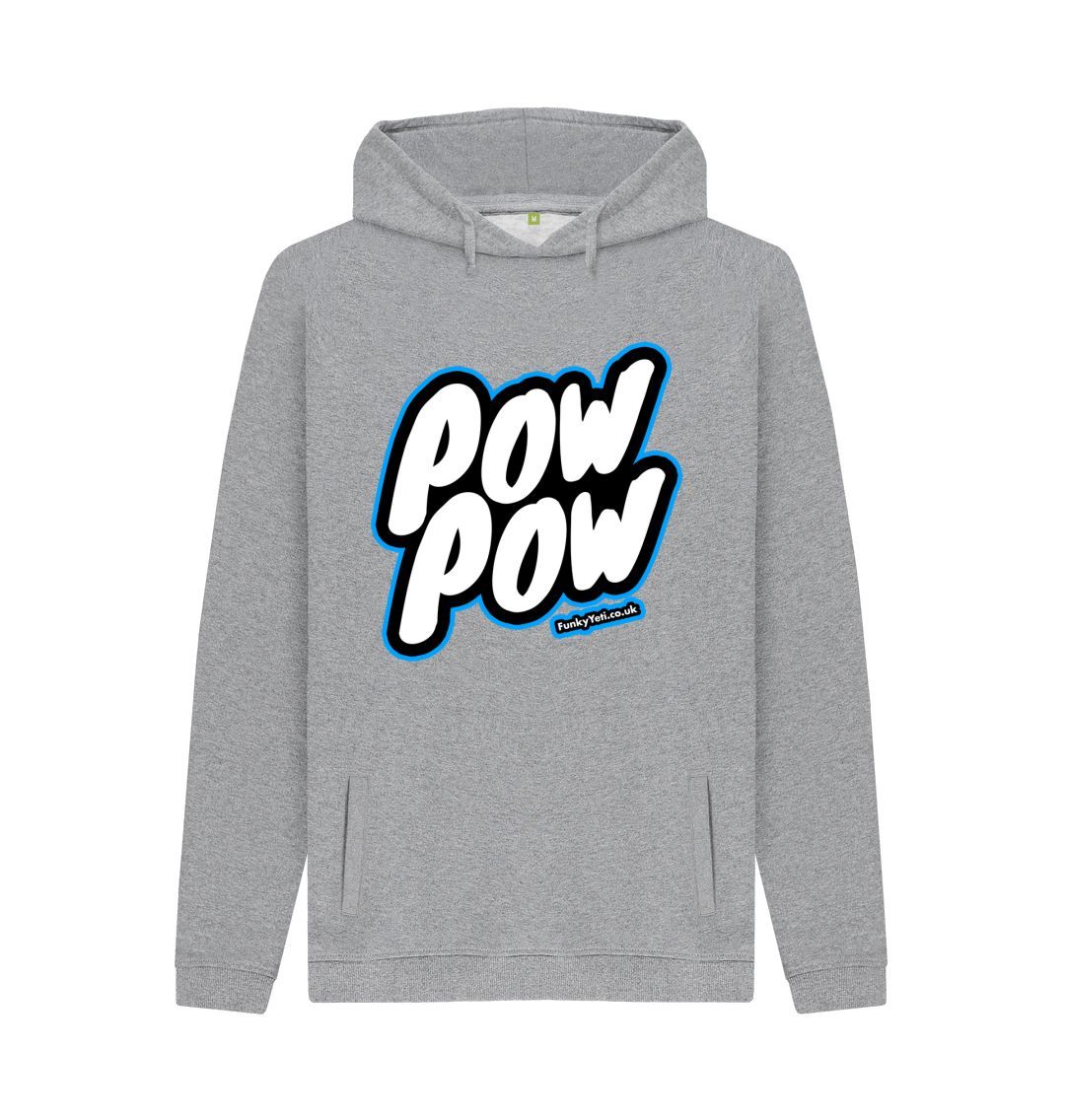 Light Heather Men's Pow Pow Organic Pullover Hoodie - Blue