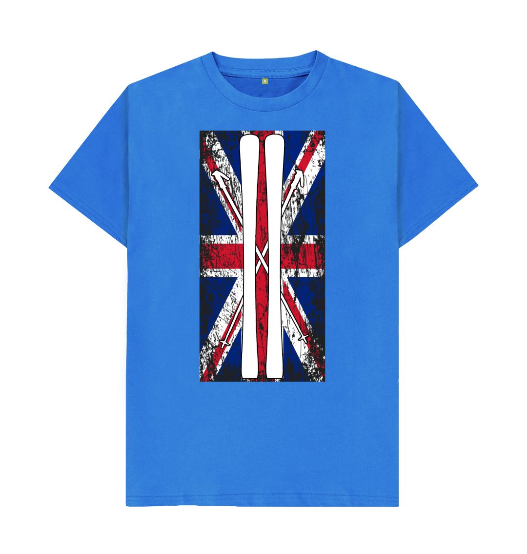 Bright Blue Funky Yeti Men's Tee - Ski Flag