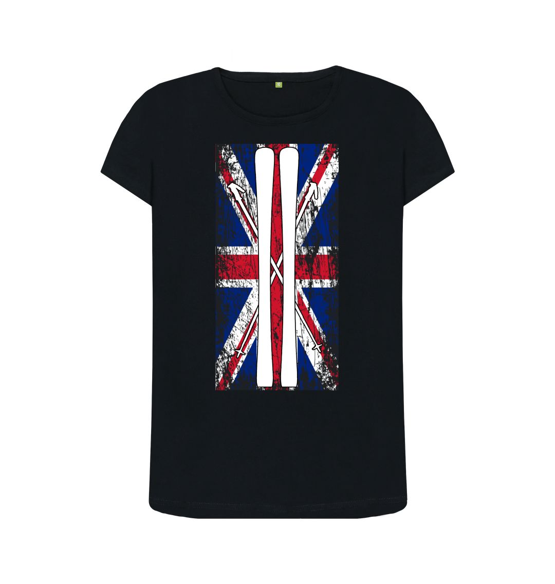 Black Funky Yeti Women's Tee - Ski Flag