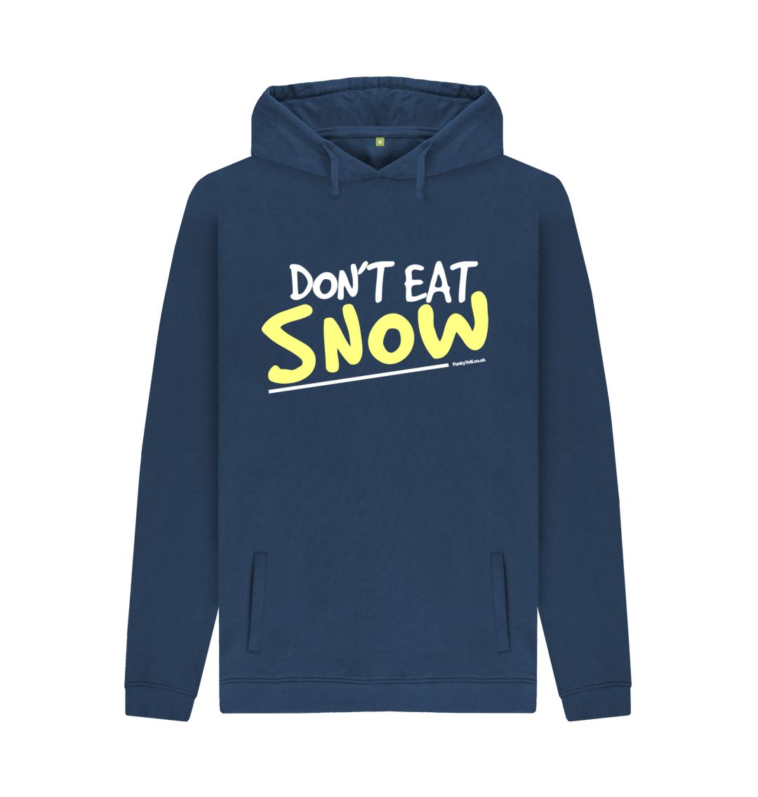 Navy Men's Yellow Snow Organic Pullover Hoodie