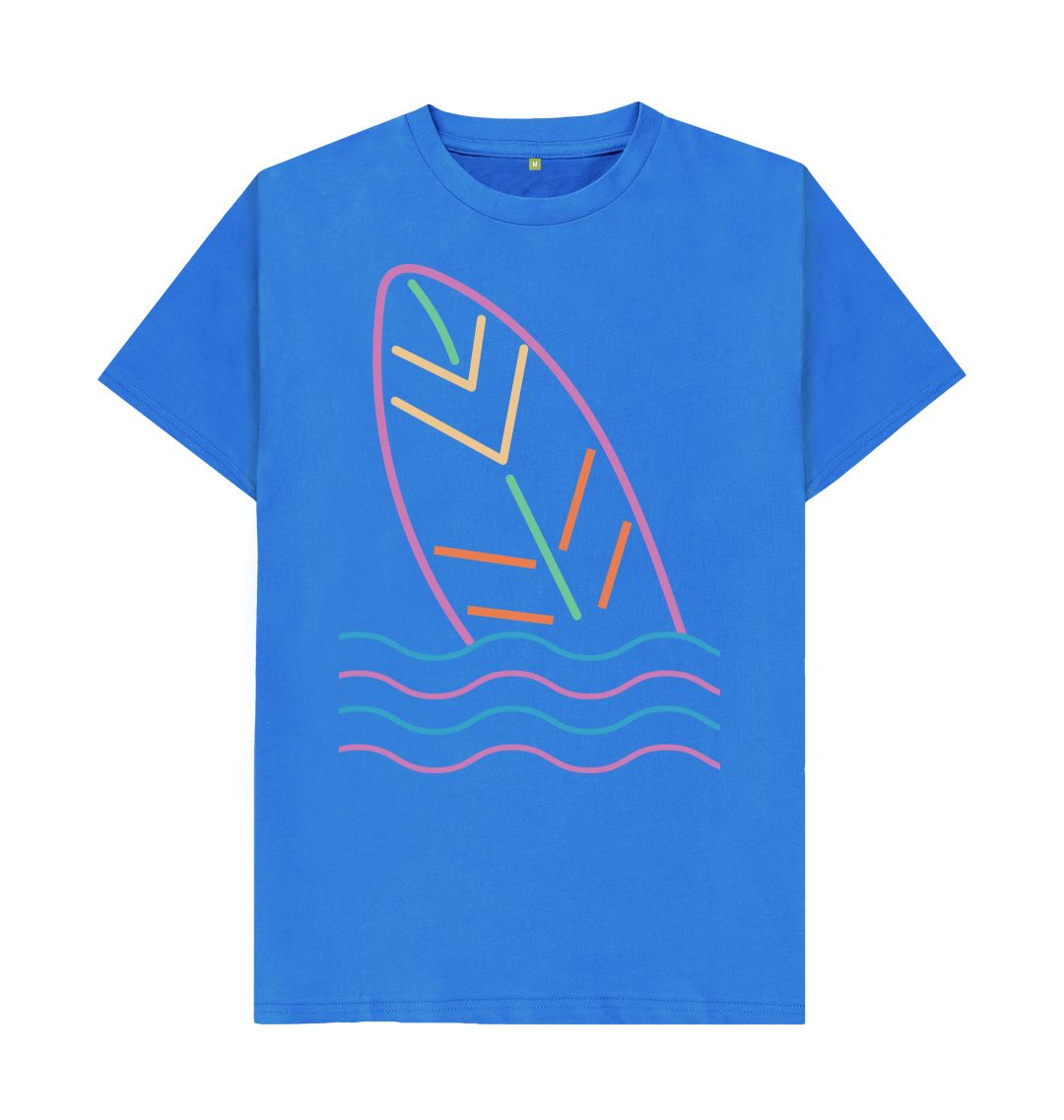 Bright Blue Men's Surf's Up Organic Tee