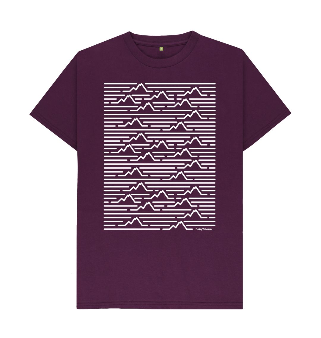 Purple Men's Mountain Range Organic Tee - White
