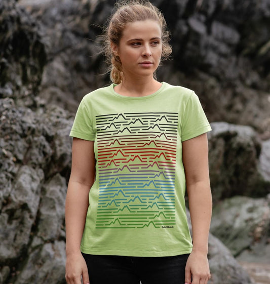 Women's Mountain Range Organic Tee - Piste Colours