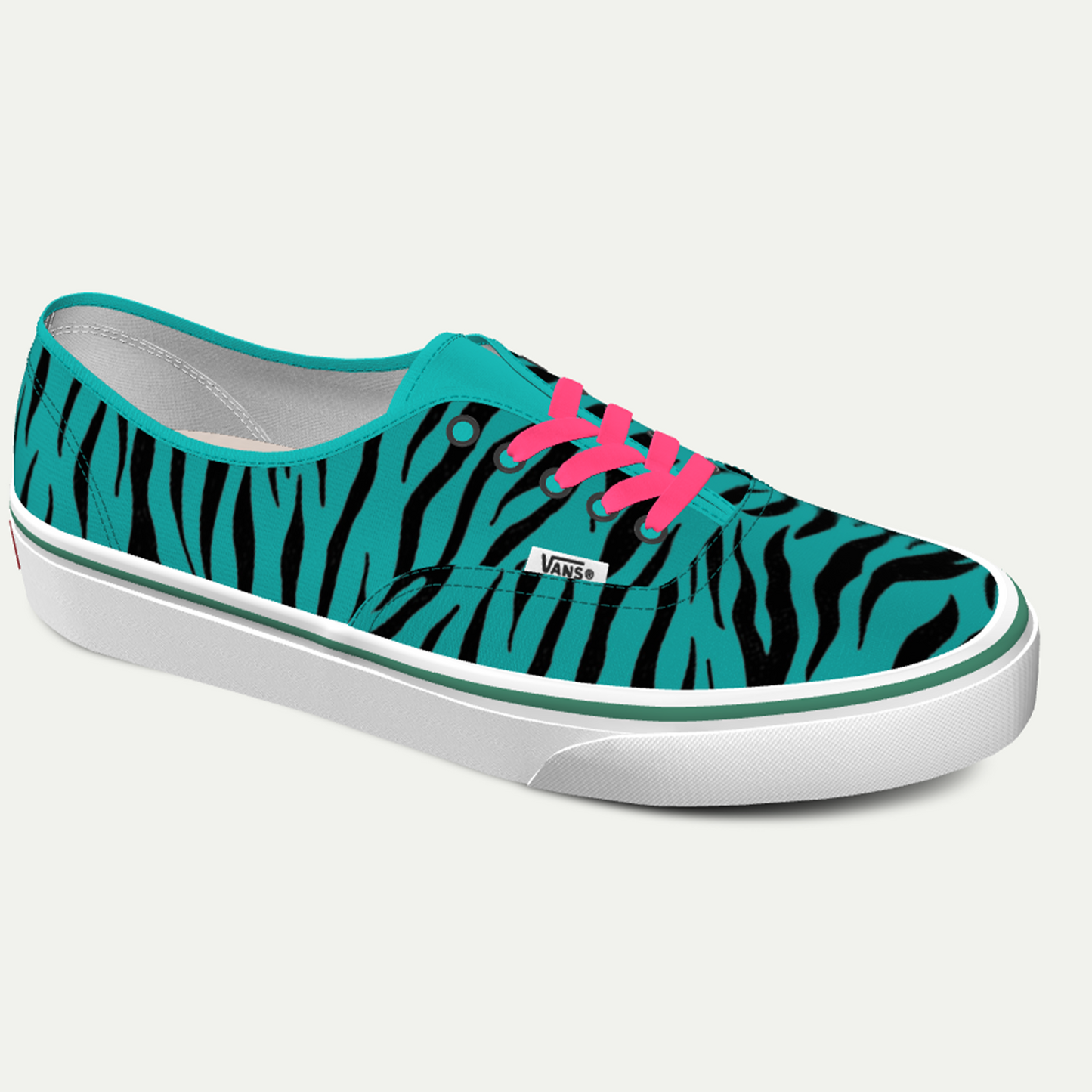 Funky Yeti x Vans Customs Authentic Shoes - Tiger TEALicious