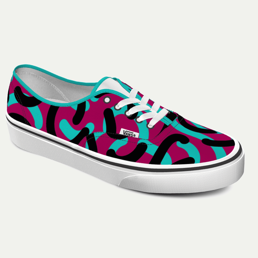 Funky Yeti x Vans Customs Authentic Shoes - Retro Curves