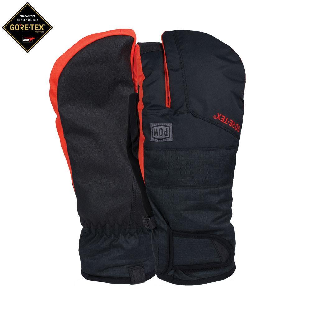 POW Sniper GTX Ski / Snowboard Trigger Mittens Black / Tango