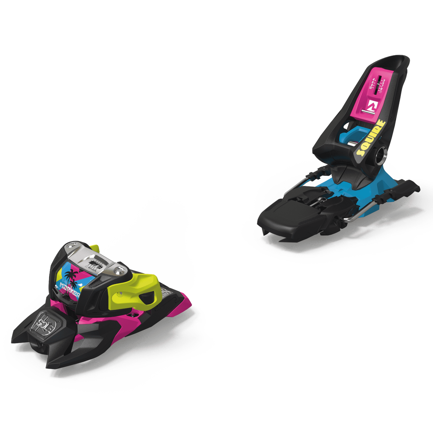Marker Squire 11 ID Ski Bindings Black Pink Blue