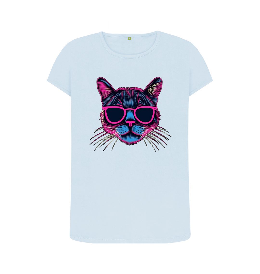 Sky Blue Women's Cattitude Organic Tee