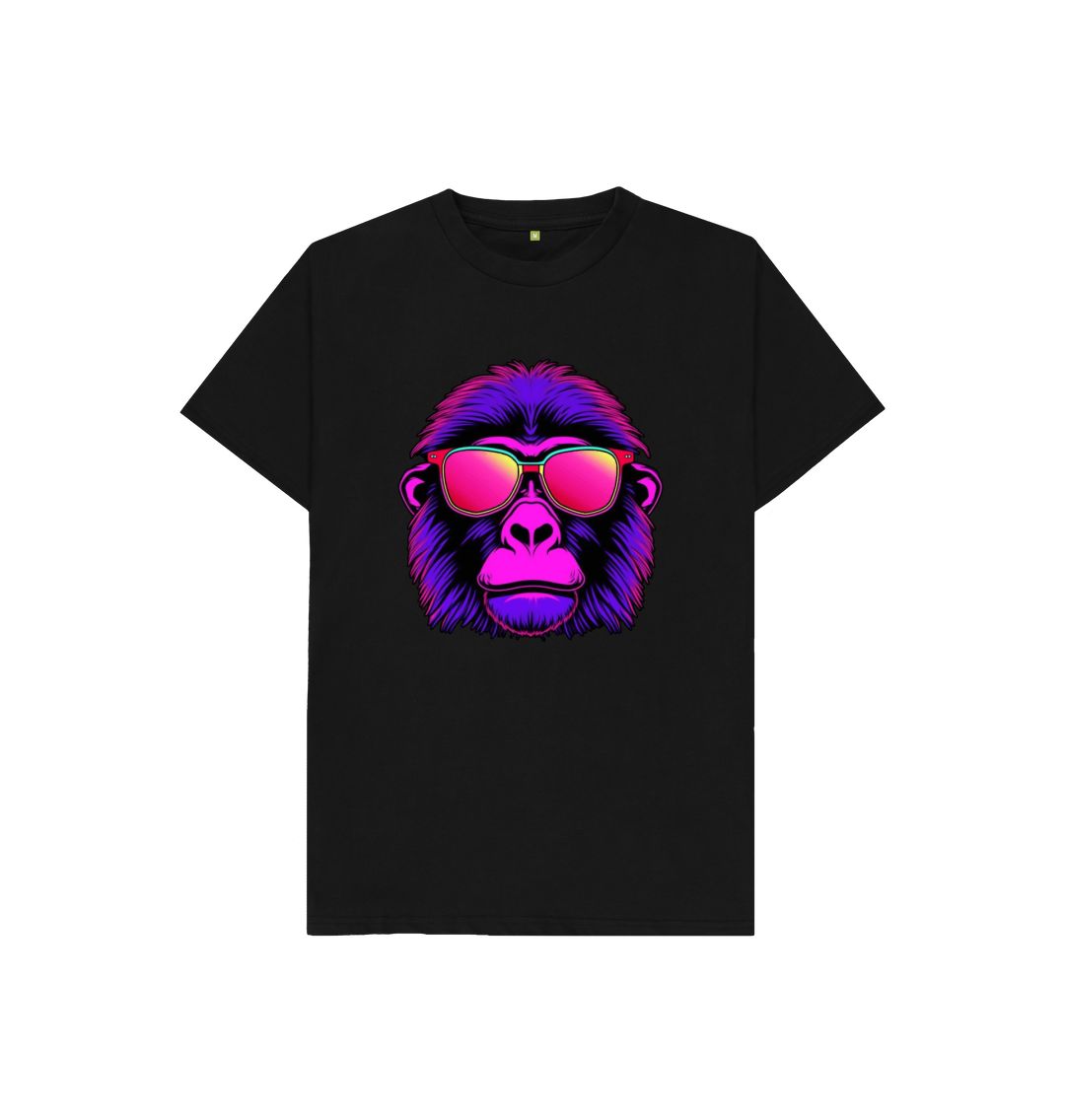 Black Kid's Monkey Business Organic Tee