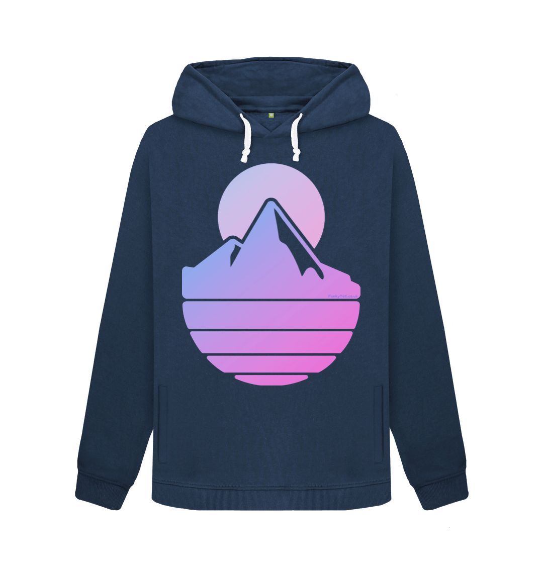 Navy Blue Women's Majestic Mountain Organic Pullover Hoodie