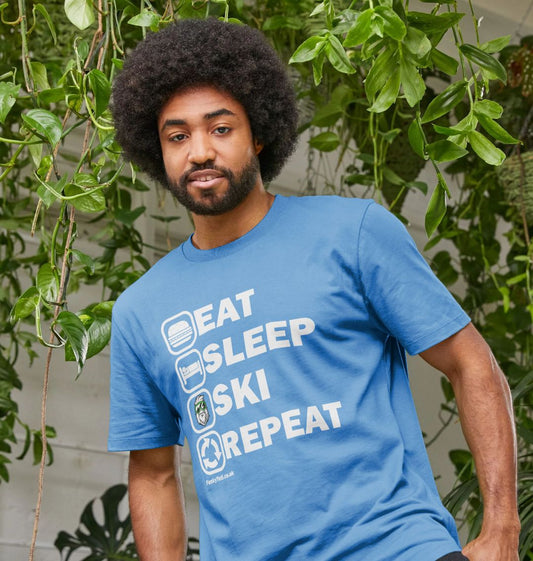 Men's Eat Sleep Ski Repeat Organic Tee