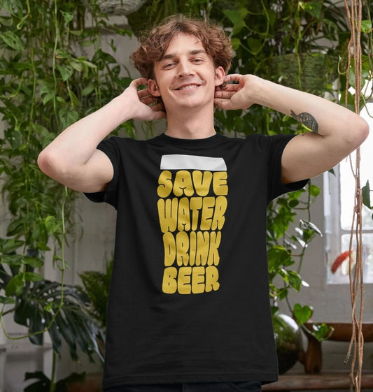 Men's Save Water Drink Beer Organic Tee