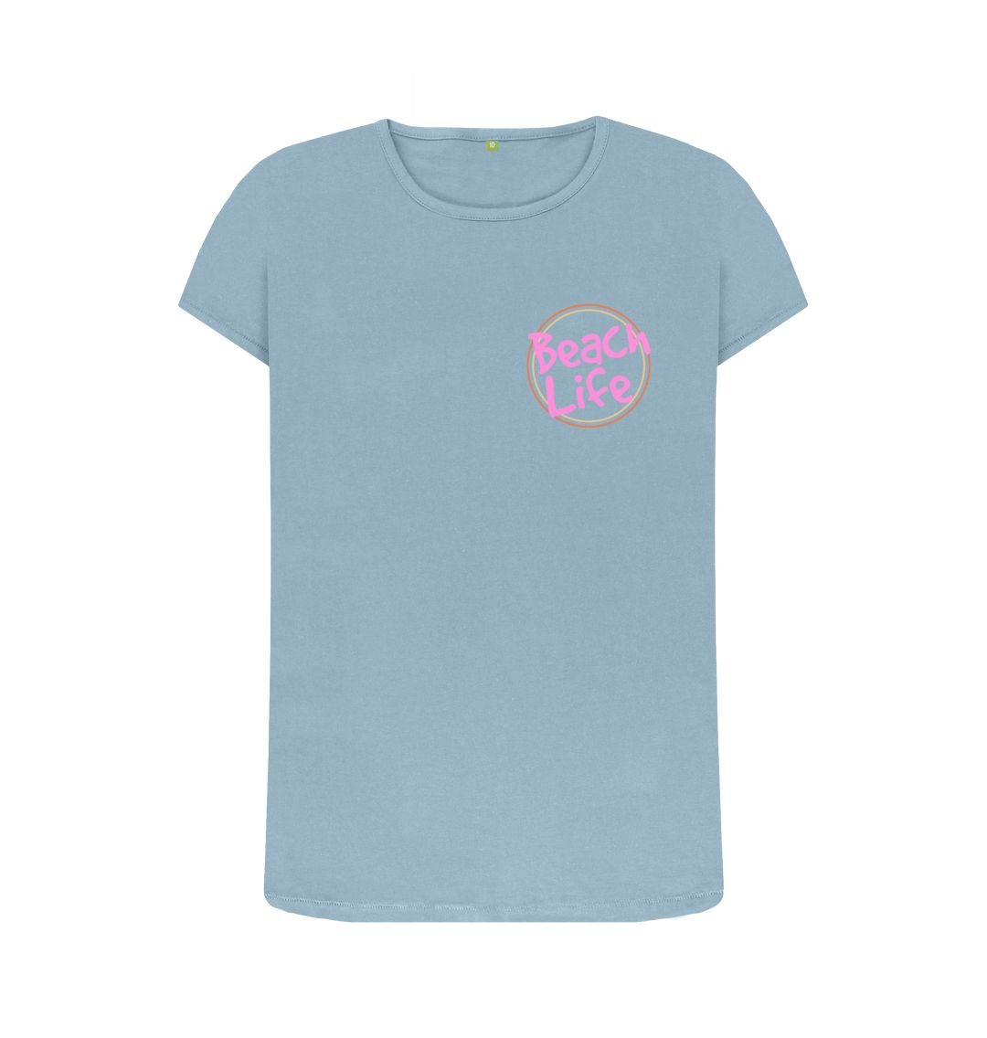Stone Blue Women's Beach Life Organic Tee