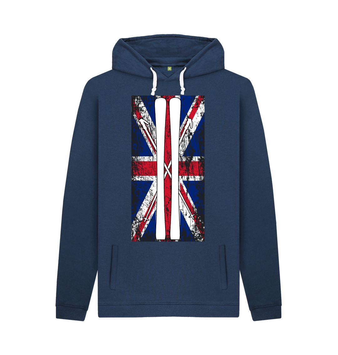 Navy Funky Yeti Men's Pullover Hoodie - Ski Flag