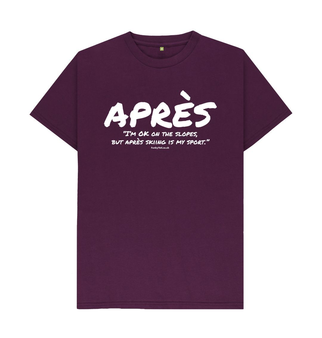 Purple Men's Apres Ski Organic Tee - White
