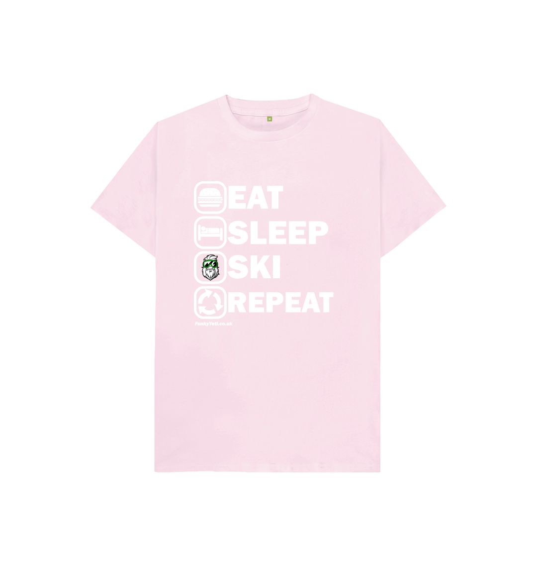 Pink Funky Yeti Kids Tee - Eat Sleep Ski Repeat