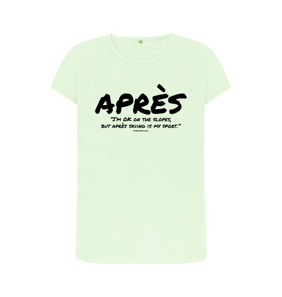 Pastel Green Women's Apres Ski Organic Tee - Black