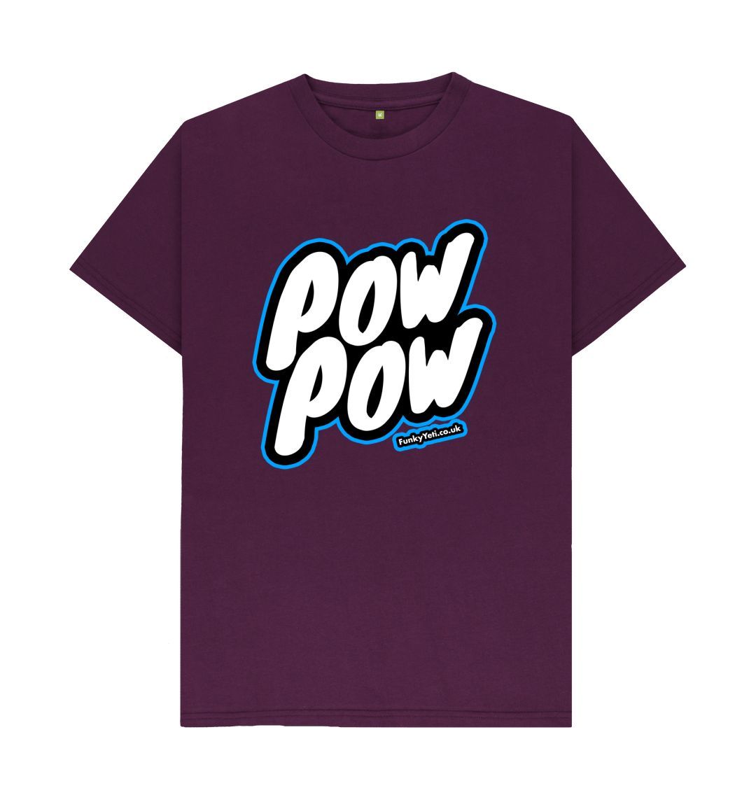 Purple Men's Pow Pow Organic Tee - Blue