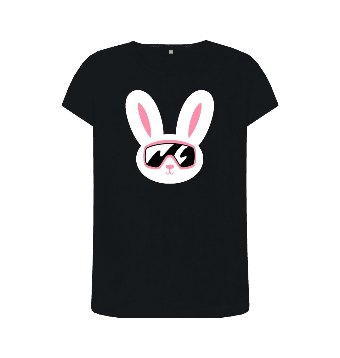 Black Women's Ski Bunny Organic Tee