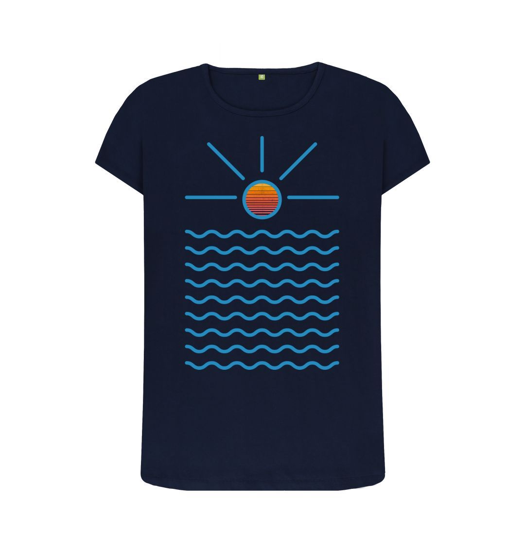 Navy Blue Women's Sunrise Organic Tee