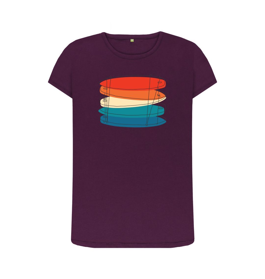 Purple Women's Surf Quiver Organic Tee