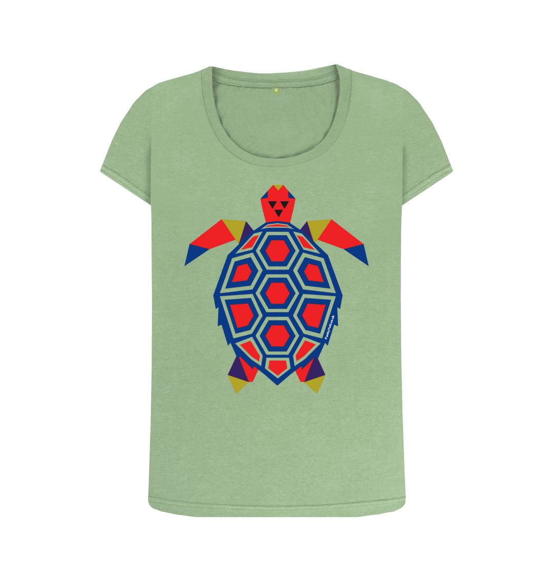 Sage Women's Polygon Turtle Organic Scoop Neck Tee