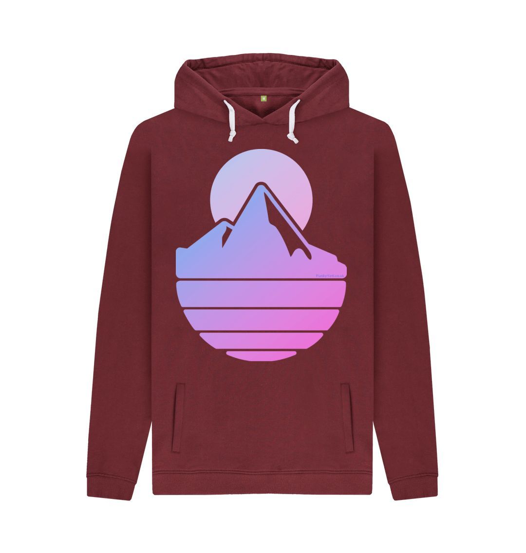 Red Wine Men's Majestic Mountain Organic Pullover Hoodie