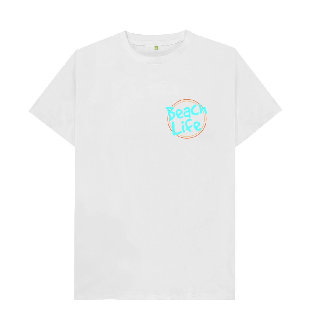 White Men's Beach Life Organic Tee