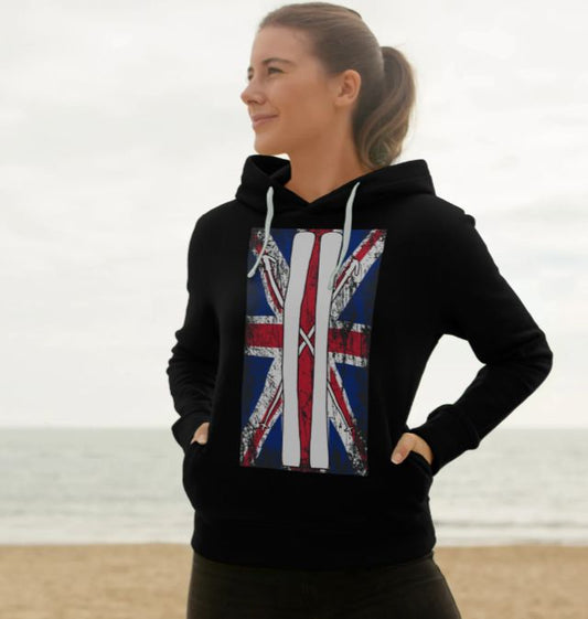 Women's Ski Flag Organic Pullover Hoodie