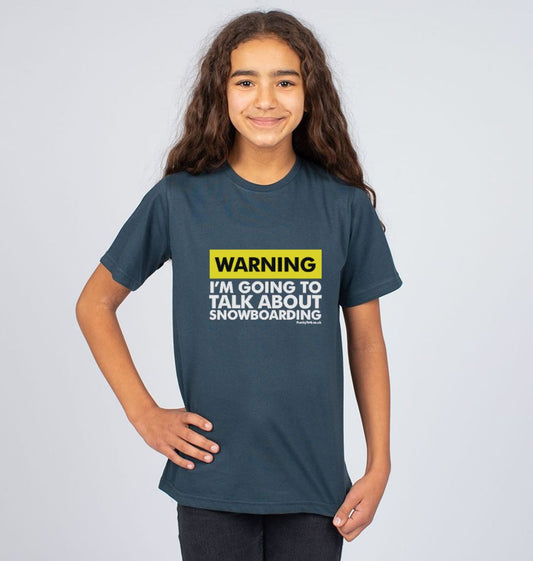 Funky Yeti Kids Tee - Warning, Snowboarder!
