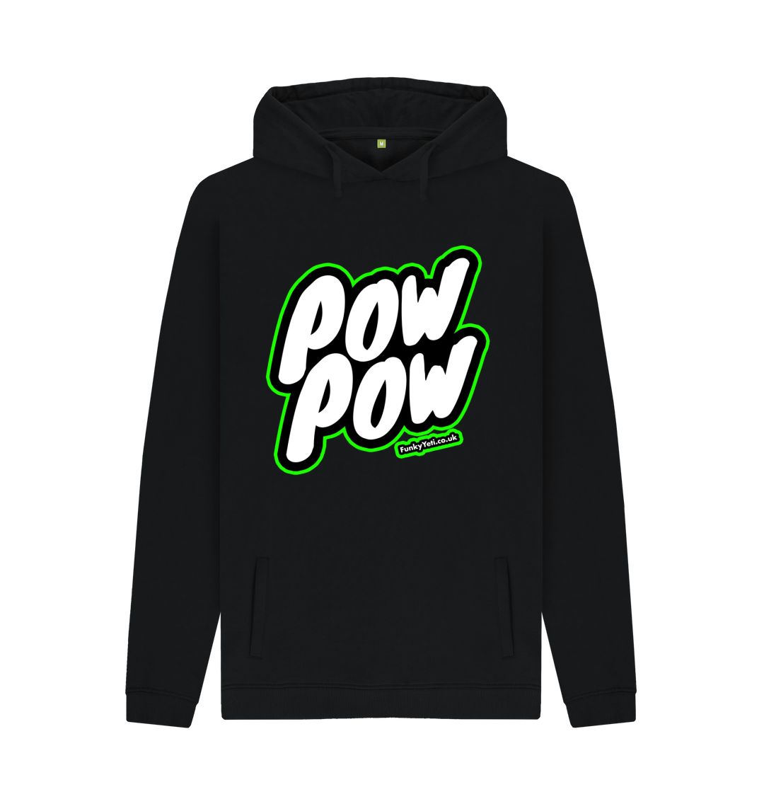Black Men's Pow Pow Organic Pullover Hoodie - Green
